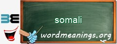 WordMeaning blackboard for somali